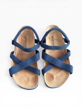 ARCOPEDICO Santana Blue Denim/Cork Nylon Strappy Sandals 38-  7/7.5